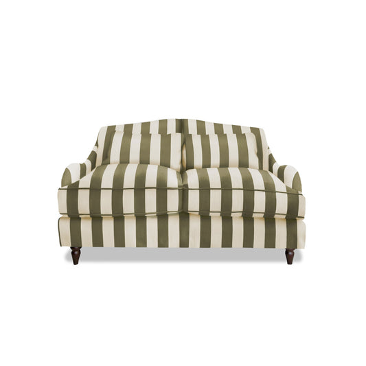 Isobel 2 seater sofa in Spring Green Stripes - Hand Made in USA