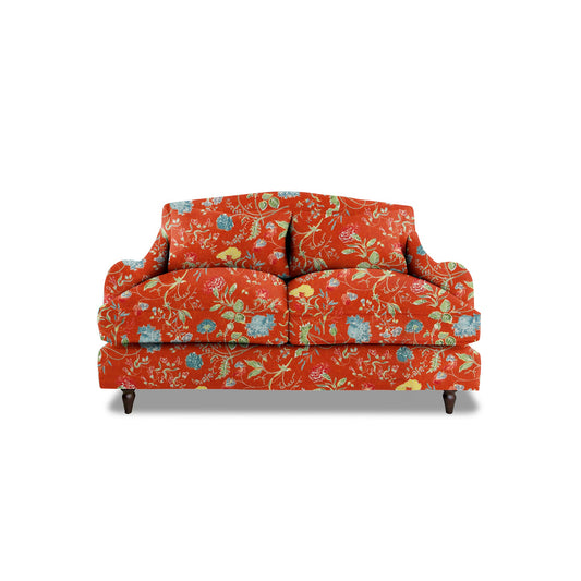 Isobel 2 seater sofa in Natural Linen Wildwood Pumpkin - Hand Made in USA