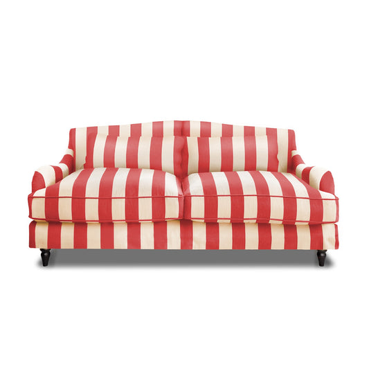 Isobel 3 seater sofa in Petunia Stripes - Hand Made in USA