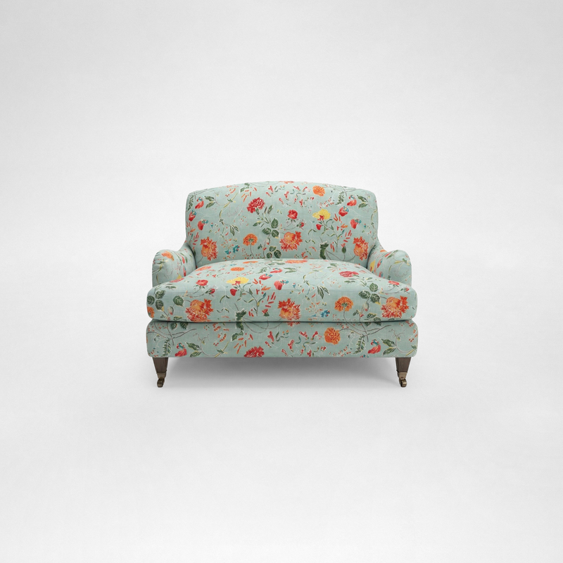 Isobel Loveseat with Big Back Cushion in Wildwood Duck Egg - Hand Made in USA