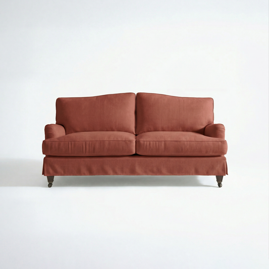 Isobel Loose Cover 2.5 Seater Sofa in Cotton Linen Marigold - Hand Made in USA - front