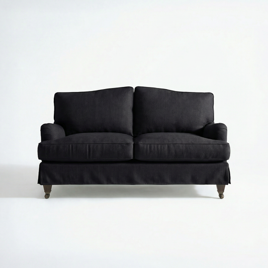 Isobel Loose Cover 2 Seater Sofa in Beatrice Midnight - Hand Made in USA - front