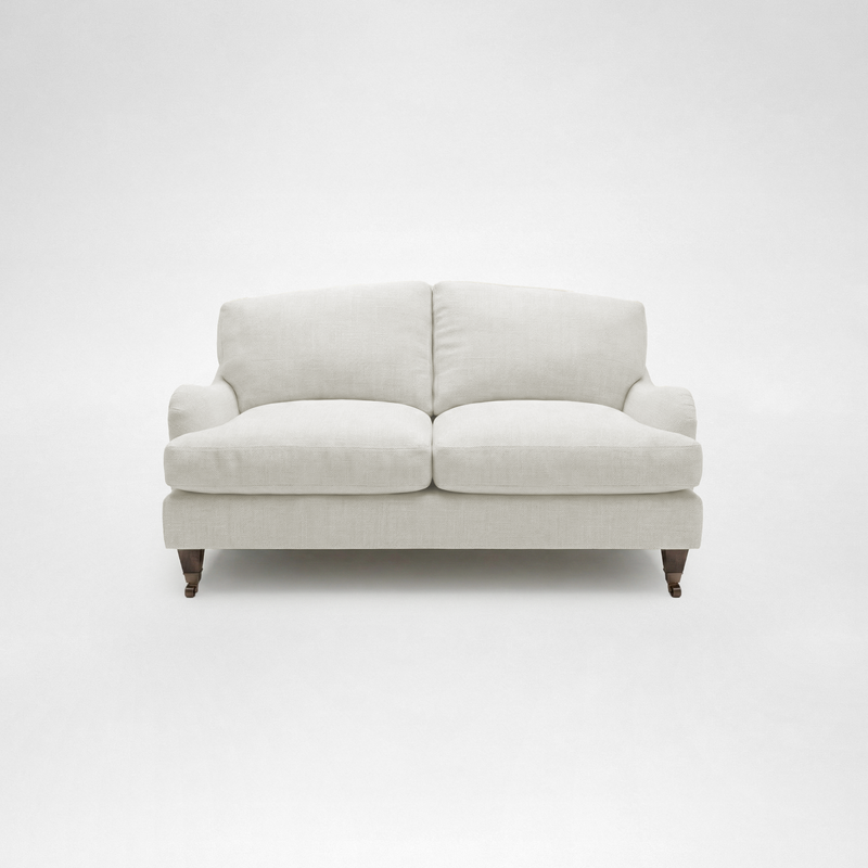 Isobel 2 seater sofa with Big Back Cushion in Cotton Linen Cool Coconut - Hand Made in USA