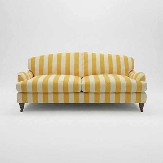 Isobel 3 seater sofa in Dandelion Stripes - Handmade in the USA