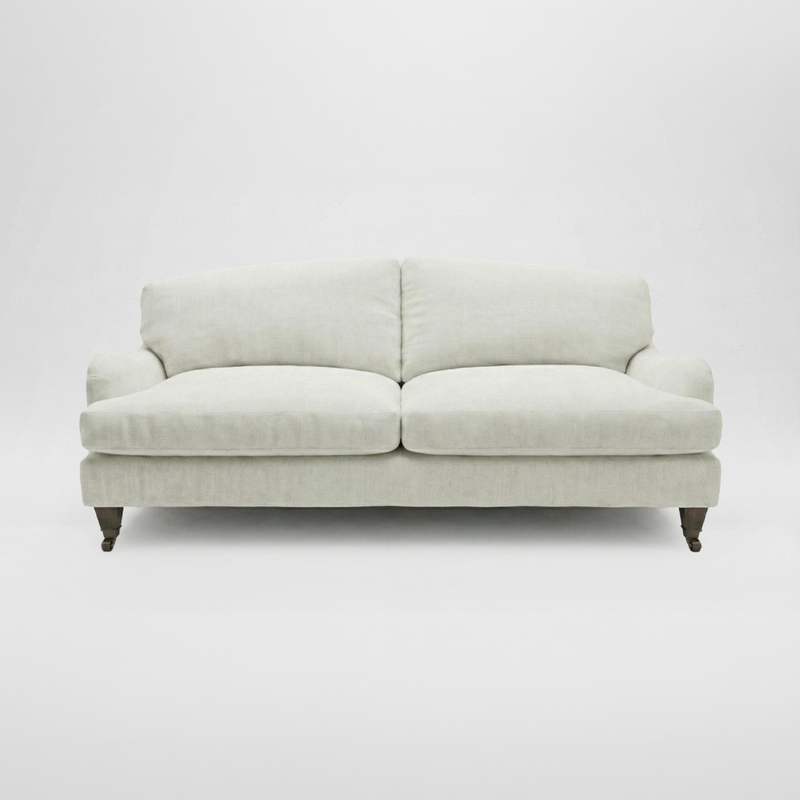 Isobel 3 seater sofa in Cotton Linen Cool Coconut - Handmade in the USA