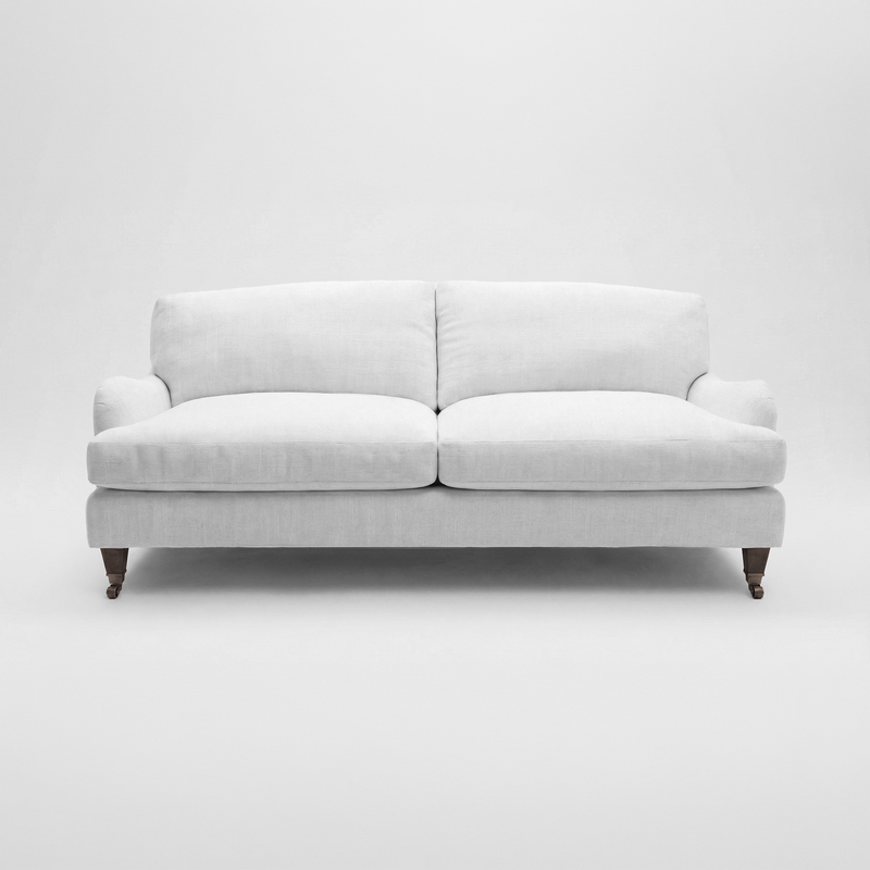 Isobel 3 seater sofa in Cotton Linen Snowdrop - Handmade in the USA