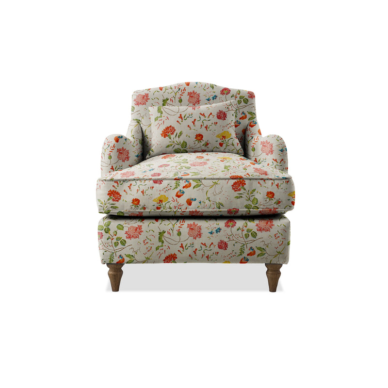 Felix Armchair with Fixed Back in Wildwood Ivory - Hand Made in USA