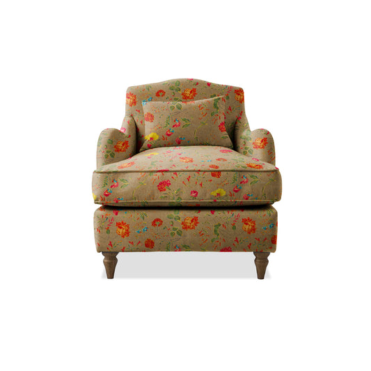Isobel Armchair with Fixed Back in Wildwood Twig - Hand Made in USA