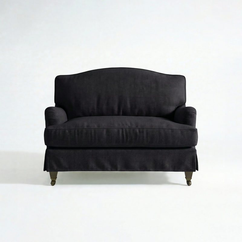 Isobel Loose Cover Loveseat in Beatrice Midnight - front
