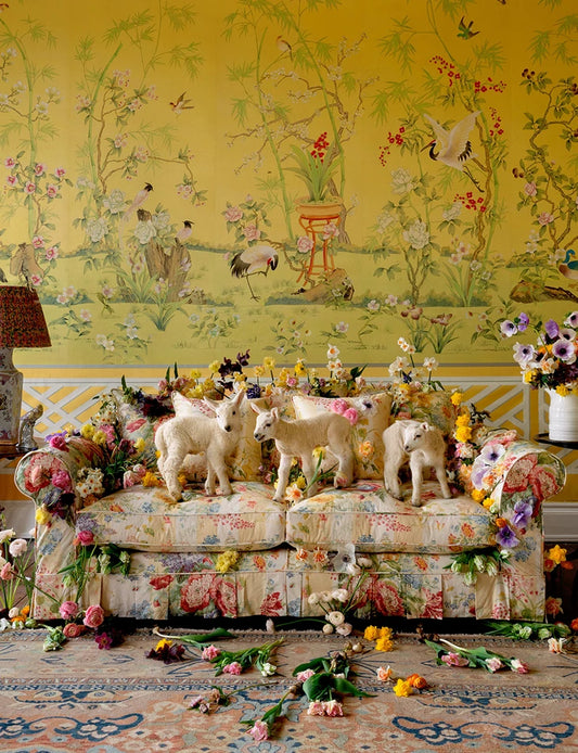 Barton Large Sofa with Scatter Cushions in Stripe Berrington by Colefax and Fowler - Hand Made in USA