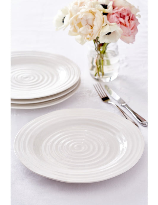 White Porcelain Dinner Plates - Set of 4