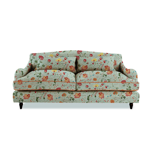 Felix 3 seater sofa in Natural Linen Wildwood Duck Egg - Hand Made in USA