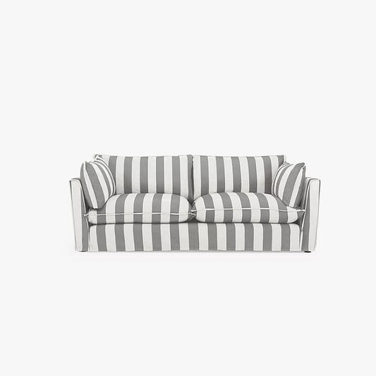 Cocobella 3 Seater Sofa in Garden Grey Stripe - Hand Made in USA