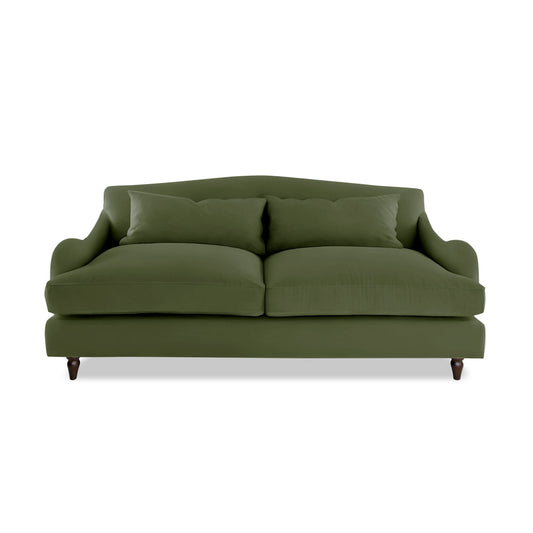 Felix 3 seater sofa in Cotton Linen Evergreen - Hand Made in USA