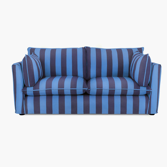 Cocobella 2.5 Seater Sofa in Coastal Blue Stripe - Hand Made in USA