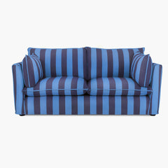 Cocobella 2.5 Seater Sofa in Coastal Blue Stripe - Hand Made in USA