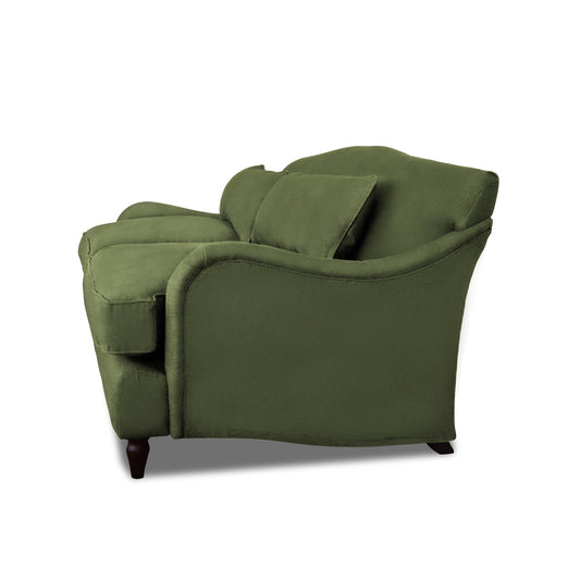 Felix 3 seater sofa in Cotton Linen Evergreen - Hand Made in USA