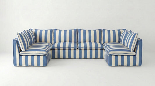 Coco U-Shape Modular Sofa in Customer's Own Material - Handmade to Order in the USA