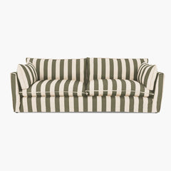 Cocobella 3.5 Seater Sofa in Spring Green Stripe - Hand Made in USA