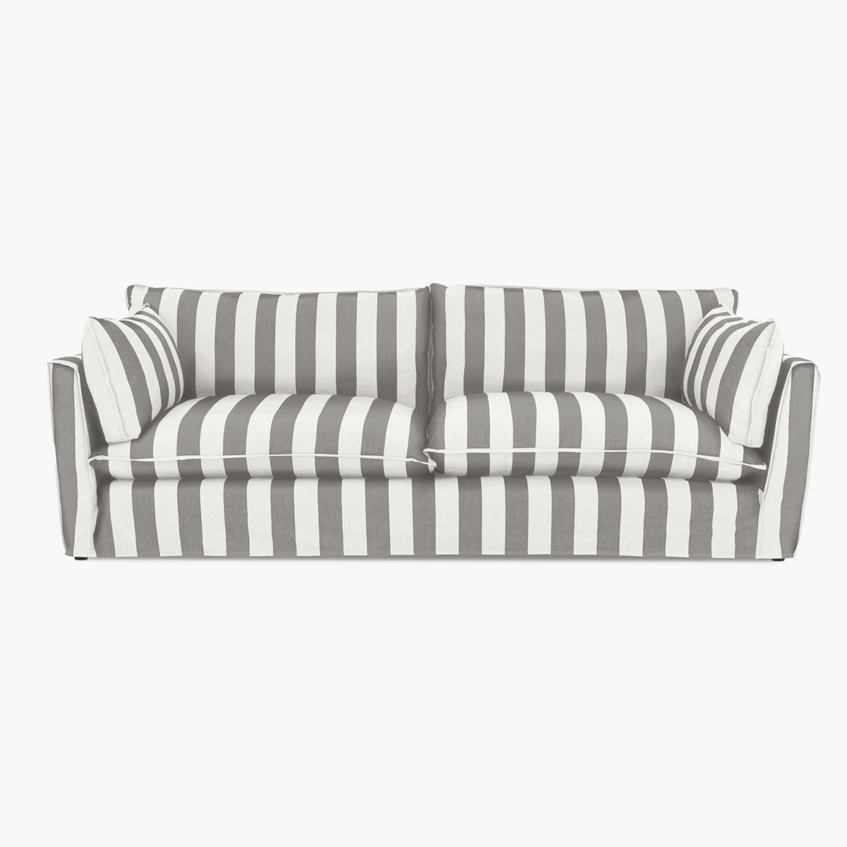 Cocobella 3.5 Seater Sofa in Garden Grey Stripe - Hand Made in USA