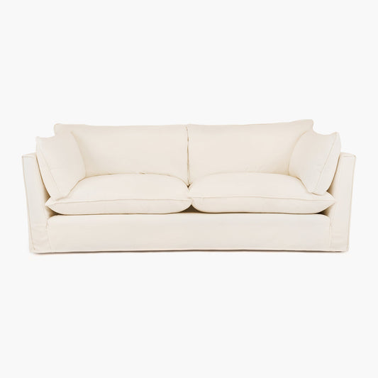 Cocobella 3.5 Seater Sofa in Beatrice Off White - Hand Made in USA