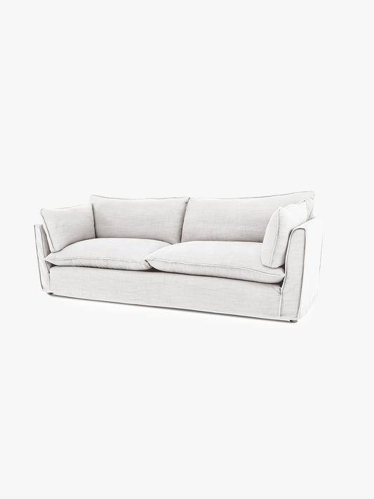 Cocobella 3.5 Seater Sofa in Beatrice Off White - Hand Made in USA