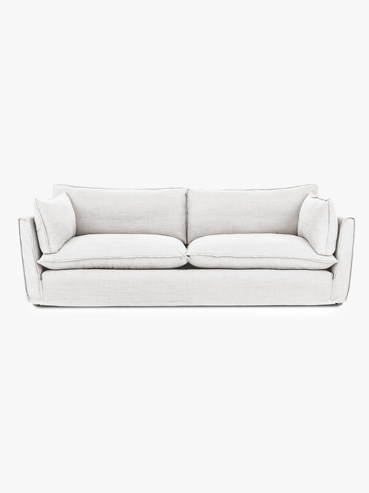 Cocobella 3.5 Seater Sofa in Beatrice Off White - Hand Made in USA