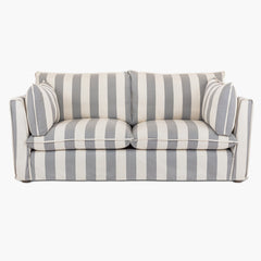 Cocobella 2.5 Seater Sofa in Garden Grey Stripe - Hand Made in USA