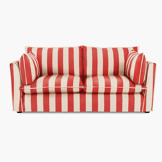 Cocobella 2.5 Seater Sofa in Red Stripe - Hand Made in USA