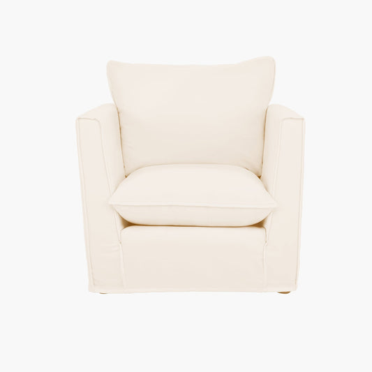 Cocobella Armchair in Beatrice Off White - Hand Made in USA