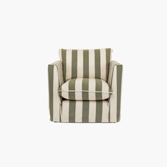 Cocobella Armchair in Spring Green Stripe - Hand Made in USA