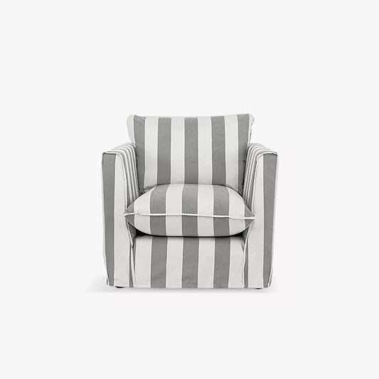 Cocobella Armchair in Garden Grey Stripe - Hand Made in USA