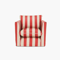 Cocobella Armchair in Petunia Red Stripe - Hand Made in USA