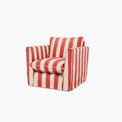 Cocobella Armchair in Petunia Red Stripe