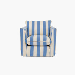 Cocobella Armchair in Cornish Blue Stripe - Hand Made in USA