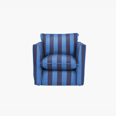 Cocobella Armchair in Coastal Blue Stripe - Hand Made in USA