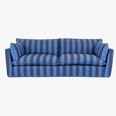 Cocobella 3.5 Seater Sofa in Coastal Blue Stripe - Hand Made in USA