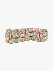Cocobella LH 3 x 2 seater sofa in English Garden Classic Rose with Rosewood Velvet Trim - Hand Made in USA