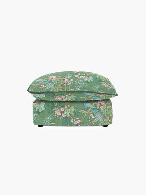 Cocobella Footstool in Belleville Juniper with Pine Velvet Trim - Hand Made in USA