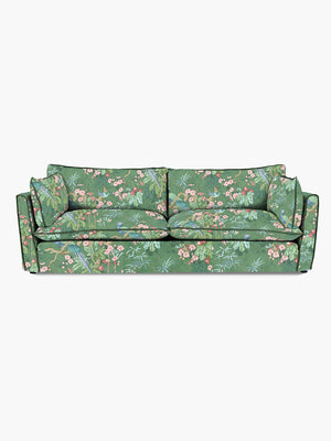 Cocobella 3.5 Seater Sofa in Belleville Juniper with Pine Velvet Trim - Hand Made in USA