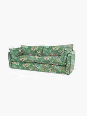 Cocobella 3.5 Seater Sofa in Belleville Juniper with Pine Velvet Trim - Hand Made in USA
