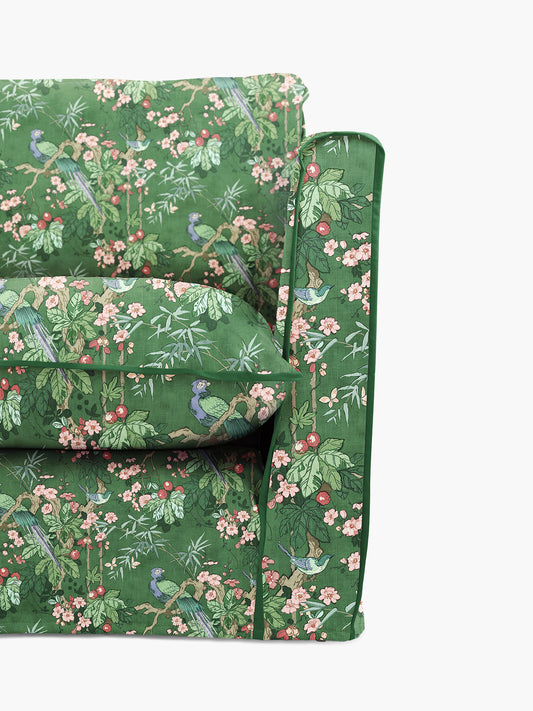 Cocobella 3 x 3 seater sofa in Belleville Juniper with Pine Velvet Trim - Hand Made in USA