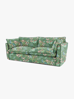 Cocobella 3 Seater Sofa in Belleville Juniper with Pine Velvet Trim - Hand Made in USA