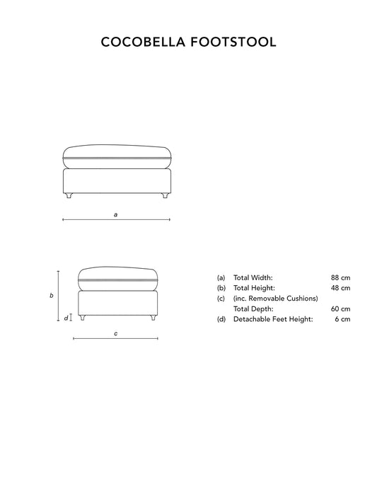 Cocobella Footstool in Beatrice Nutmeg - Hand Made in USA