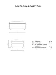 Cocobella Footstool in Beatrice Midnight - Hand Made in USA