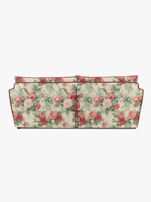 Cocobella 3 Seater Sofa in English Garden Classic Rose with Rosewood Velvet Trim - Hand Made in USA