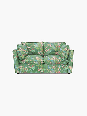 Cocobella 2 Seater Sofa in Belleville Juniper with Pine Velvet Trim - Hand Made in USA