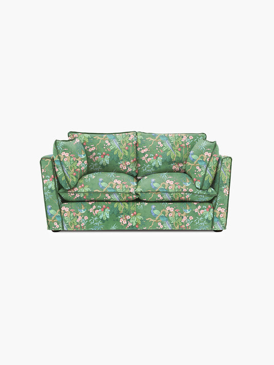 Cocobella 2 Seater Sofa in Belleville Juniper with Pine Velvet Trim - Hand Made in USA