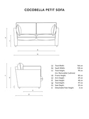 Cocobella 2 Seater Sofa in English Garden Classic Rose with Rosewood Velvet Trim - Hand Made in USA