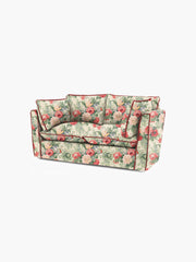 Cocobella 2 Seater Sofa in English Garden Classic Rose with Rosewood Velvet Trim - Hand Made in USA